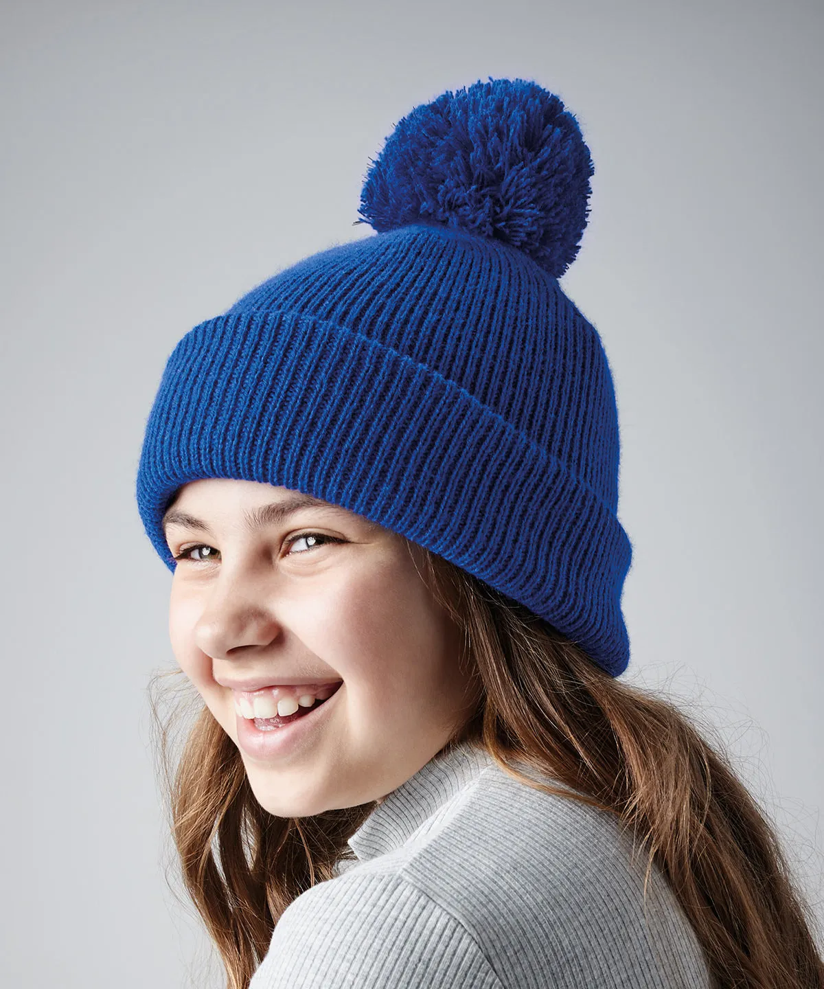 Junior reflective bobble beanie | Bright Red