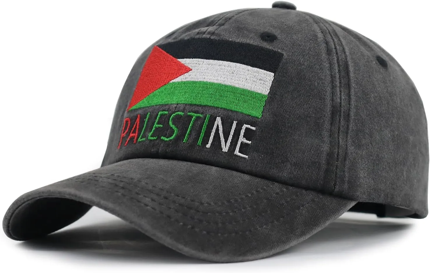 KKMKSHHG Palestine Hats for Men Women, Adjustable Embroidered Cotton Palestinian Flag Baseball Cap
