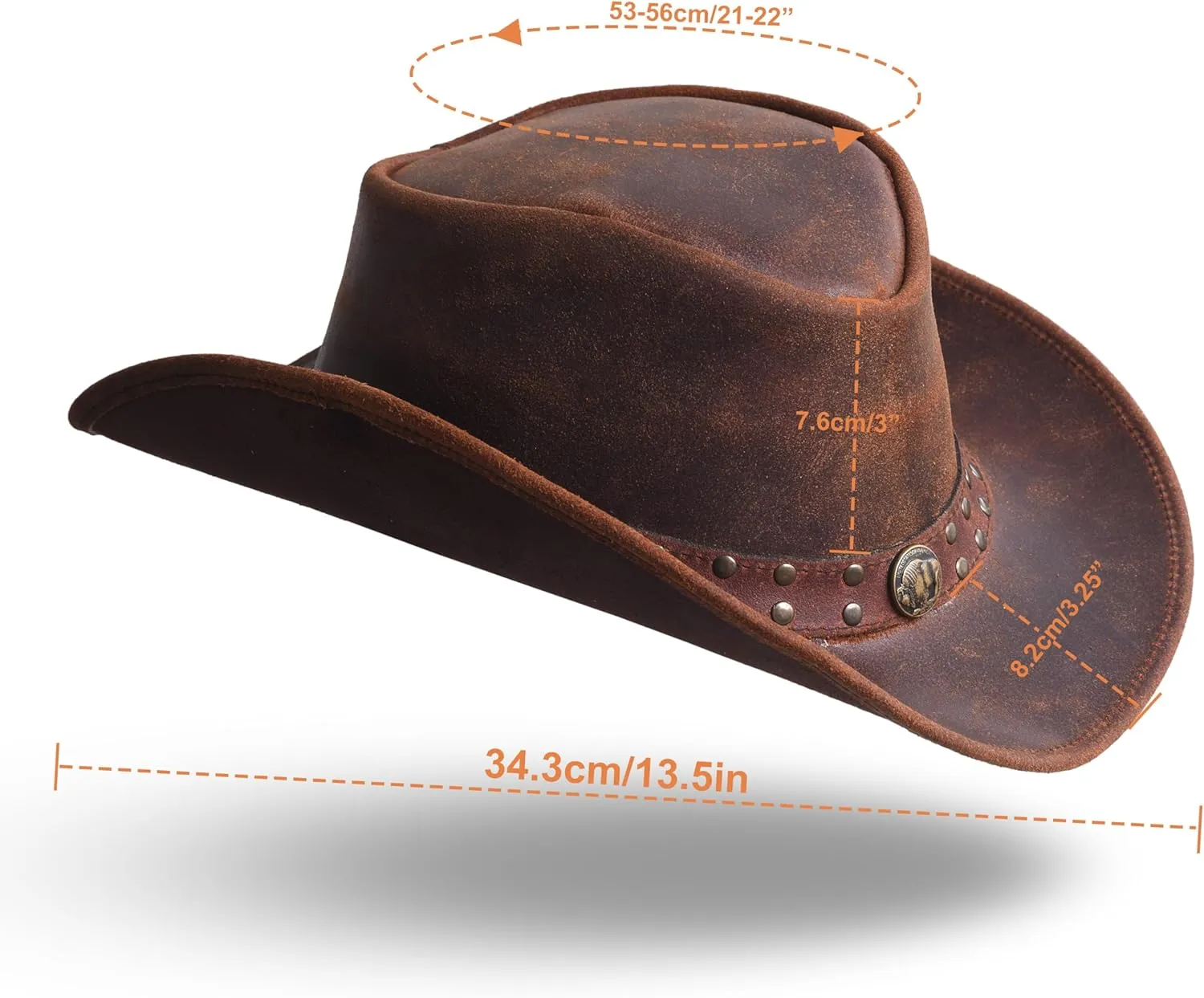 Leather Cowboy Hat for Men Women Lightweight Handcrafted Western Shapeable Wide Brim | Western Hats for Men