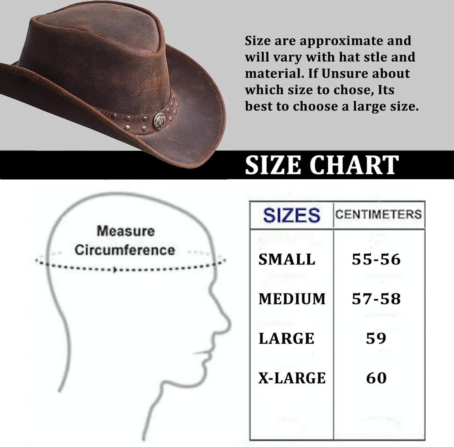 Leather Cowboy Hat for Men Women Lightweight Handcrafted Western Shapeable Wide Brim | Western Hats for Men