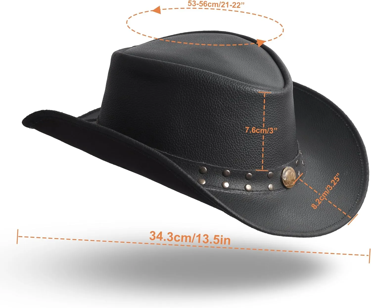 Leather Cowboy Hat for Men Women Lightweight Handcrafted Western Shapeable Wide Brim | Western Hats for Men