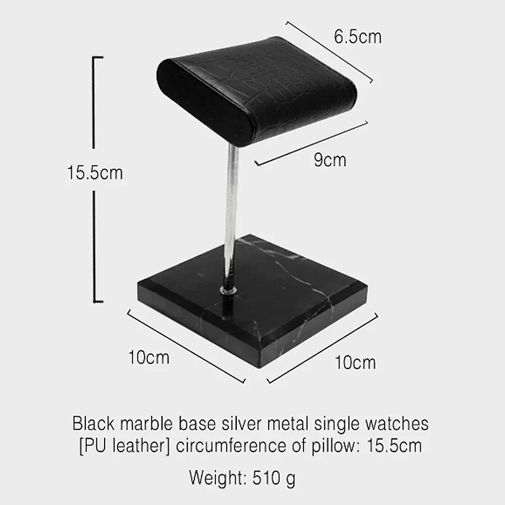 Luxury Watch Stand - Single Cushion (Marble Base) - Black