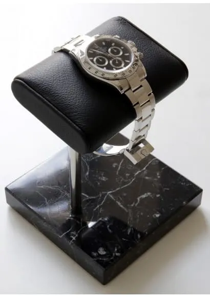 Luxury Watch Stand - Single Cushion (Marble Base) - Black