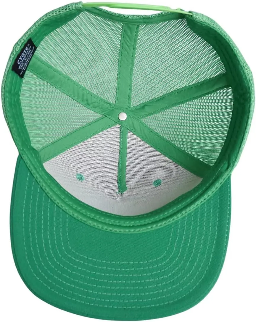 M-L, XL-XXL 5-Panel Mesh Back Trucker Flat Brim Hat