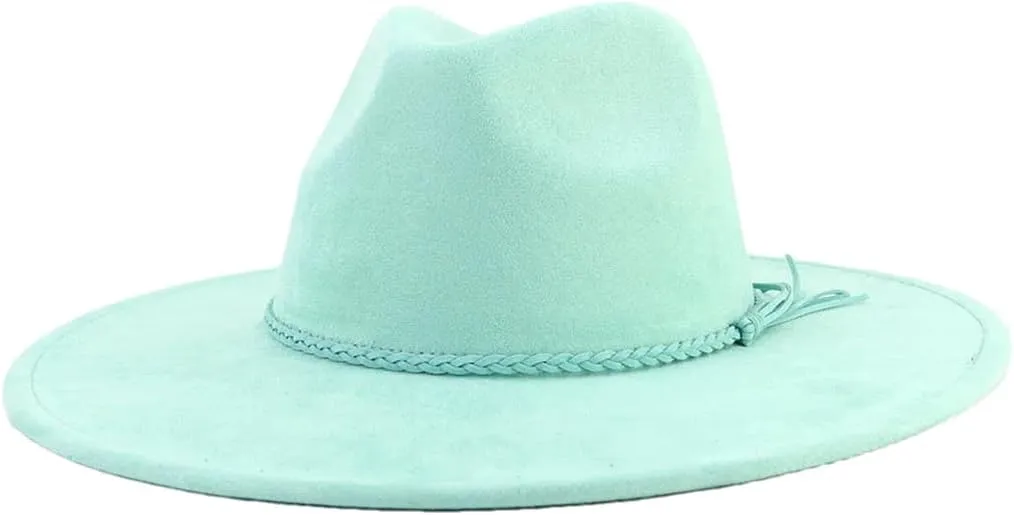 Men Women Wide Brim Fedora Hat Classic Church Jazz Hats