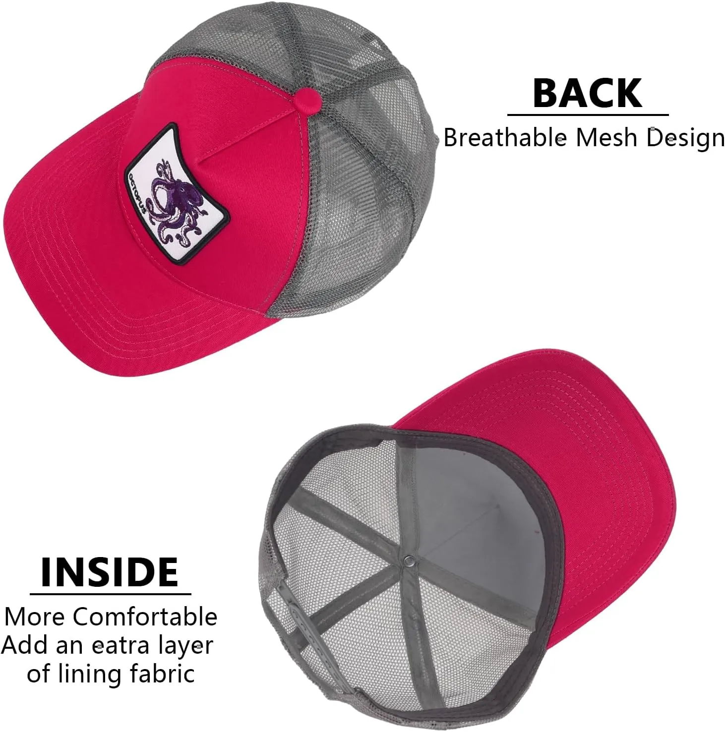 Mens Trucker Hats Mesh Snapback Animal Baseball Hats Unisex Running Sport Cap for Women Men