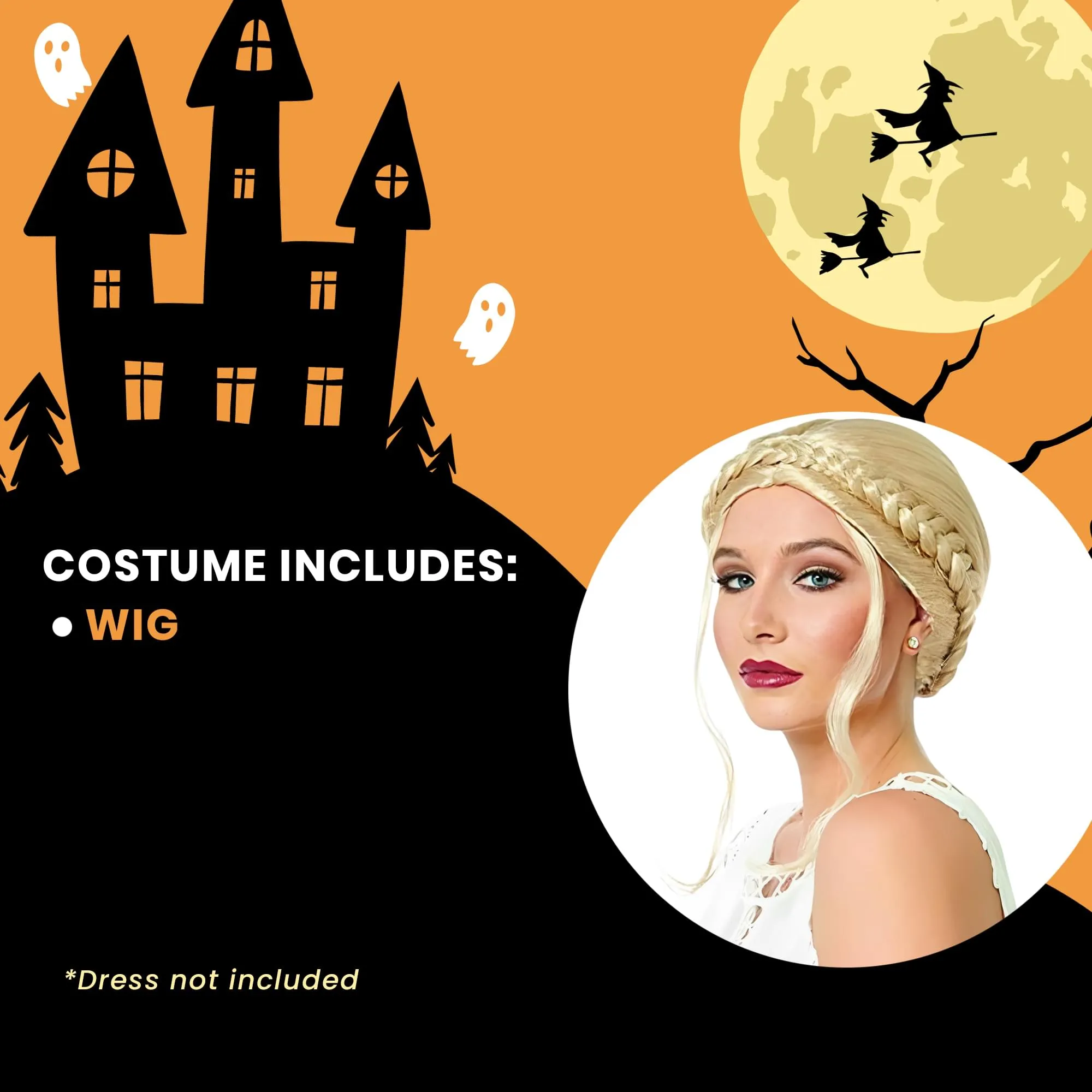 Milkmaid Braided Blonde Adult Costume Wig
