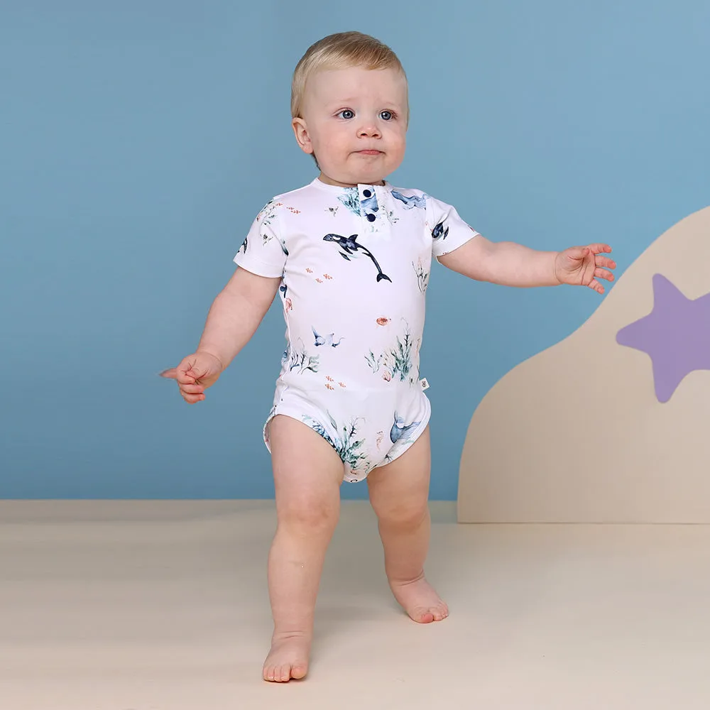 Ocean Short Sleeve Organic Bodysuit