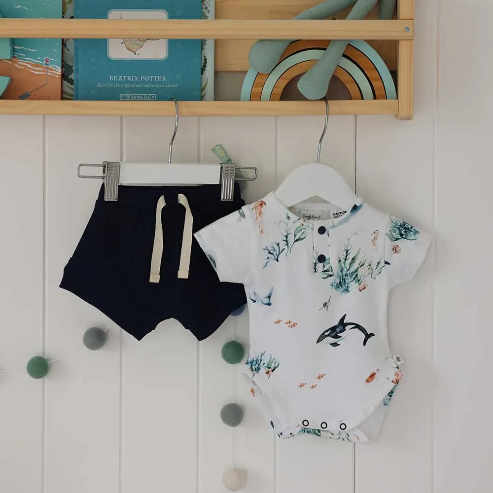 Ocean Short Sleeve Organic Bodysuit