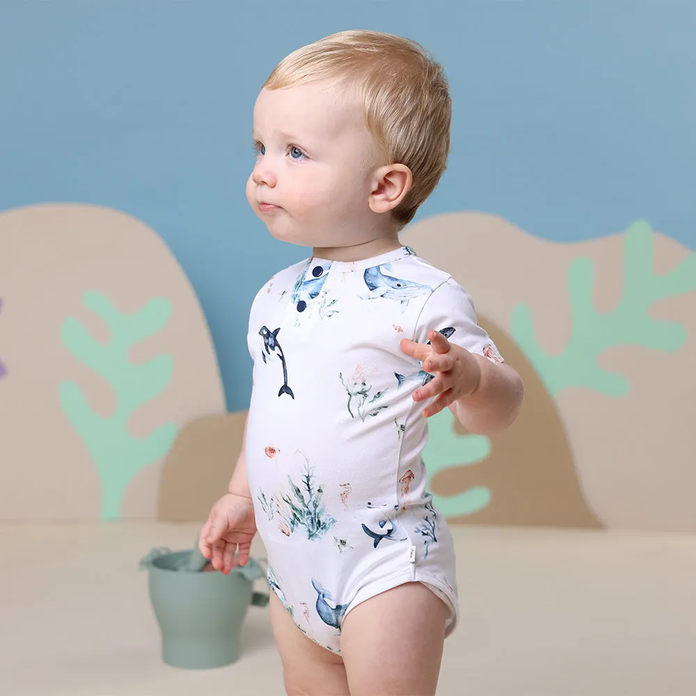 Ocean Short Sleeve Organic Bodysuit