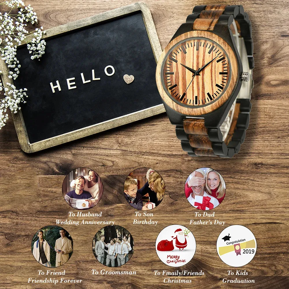 Personalised Luxury Timepieces Chronograph Wood Quartz Viking Watch
