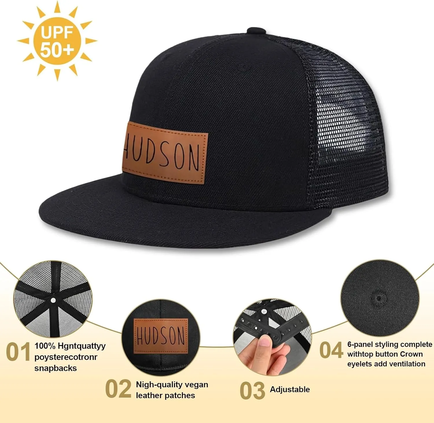 Personalized Baby Baseball Cap, Custom Toddler Baseball Hat Adjustable Snapback for Boys Girls Infant Baseball Cap