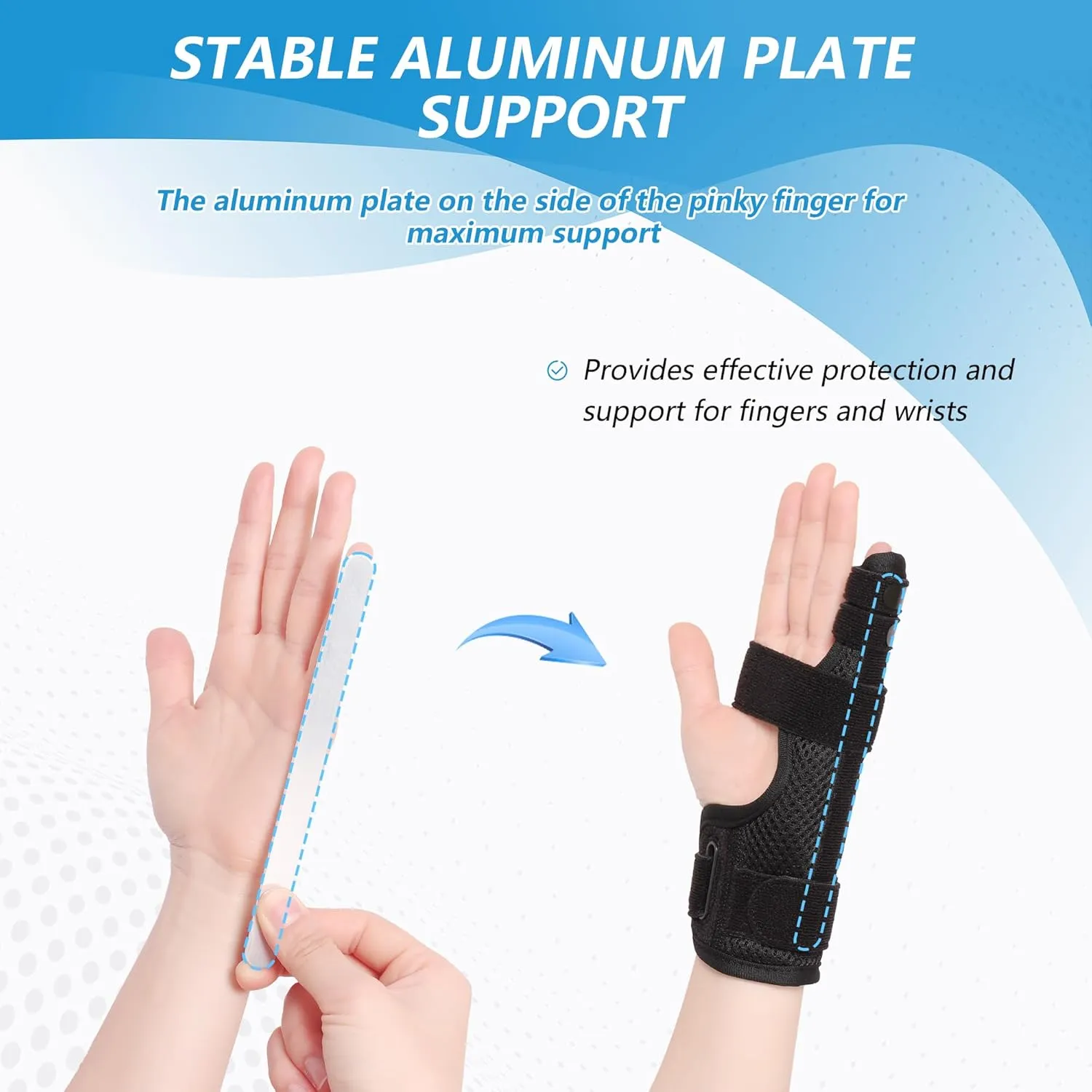 Pinky Finger Splint, Finger Splint for Pinky, Broken Finger, Trigger Finger, Metacarpal Splint Hand Brace, Little Finger Brace for Tendonnitis, Pain Relief, Fits for Left & Right Hand(M)