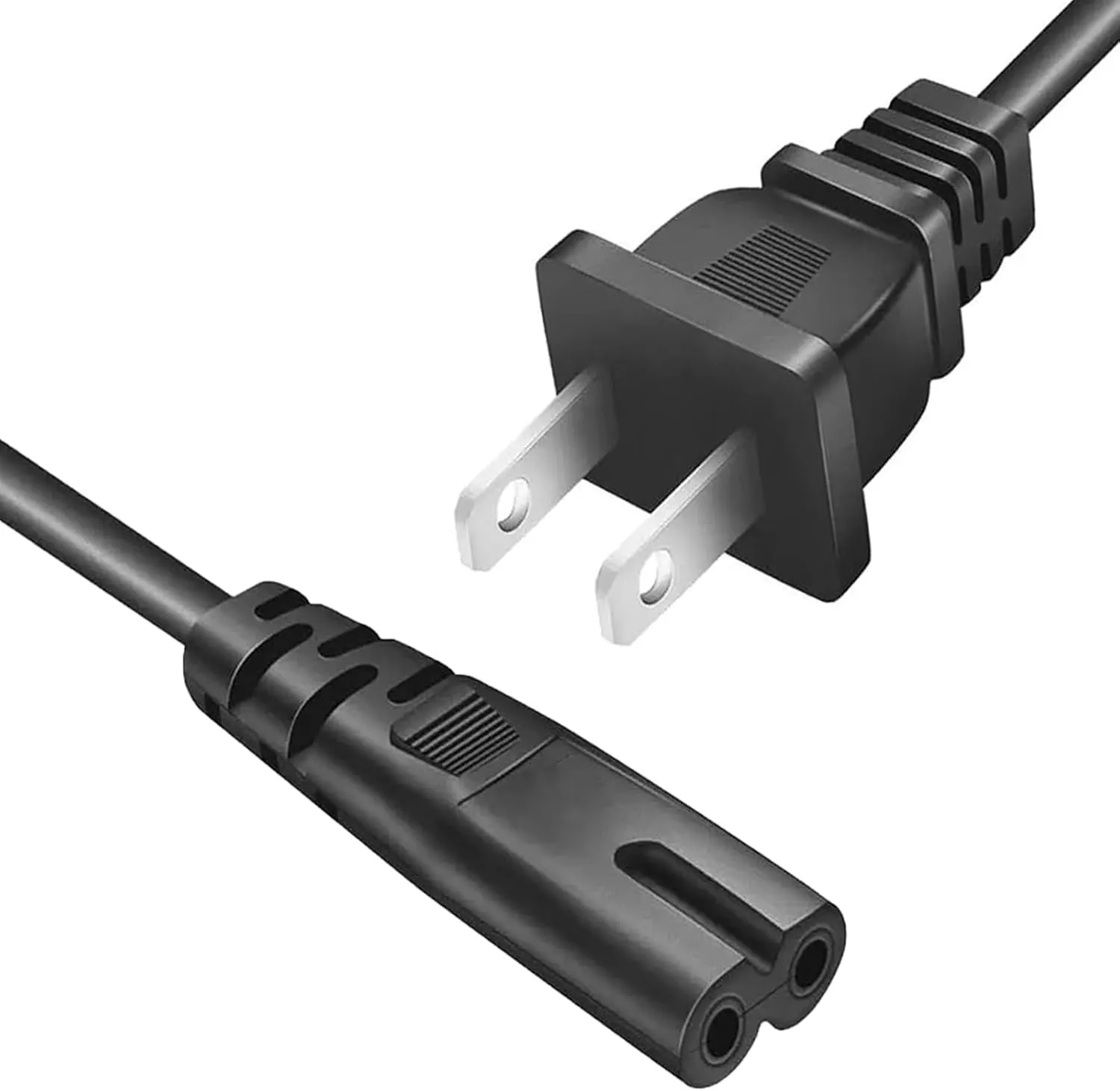 Replacement AC Power Cord Fit for Xbox Series X/S, PS5/PS4/PS3 Slim & Xbox One X/S  2-Prong Cable Compatible with PlayStation 5/4/3 Super Slim Consoles