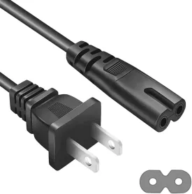 Replacement AC Power Cord Fit for Xbox Series X/S, PS5/PS4/PS3 Slim & Xbox One X/S  2-Prong Cable Compatible with PlayStation 5/4/3 Super Slim Consoles