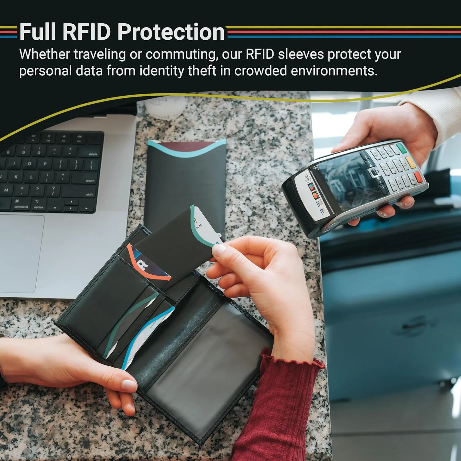 RFID Blocking Credit Card & Passport Sleeves (7 Short Side & 7 Long Side Credit Card & 4 Passport Protectors)  RFID Blocking Identity Theft Protection  Ideal for Travel and Everyday Use