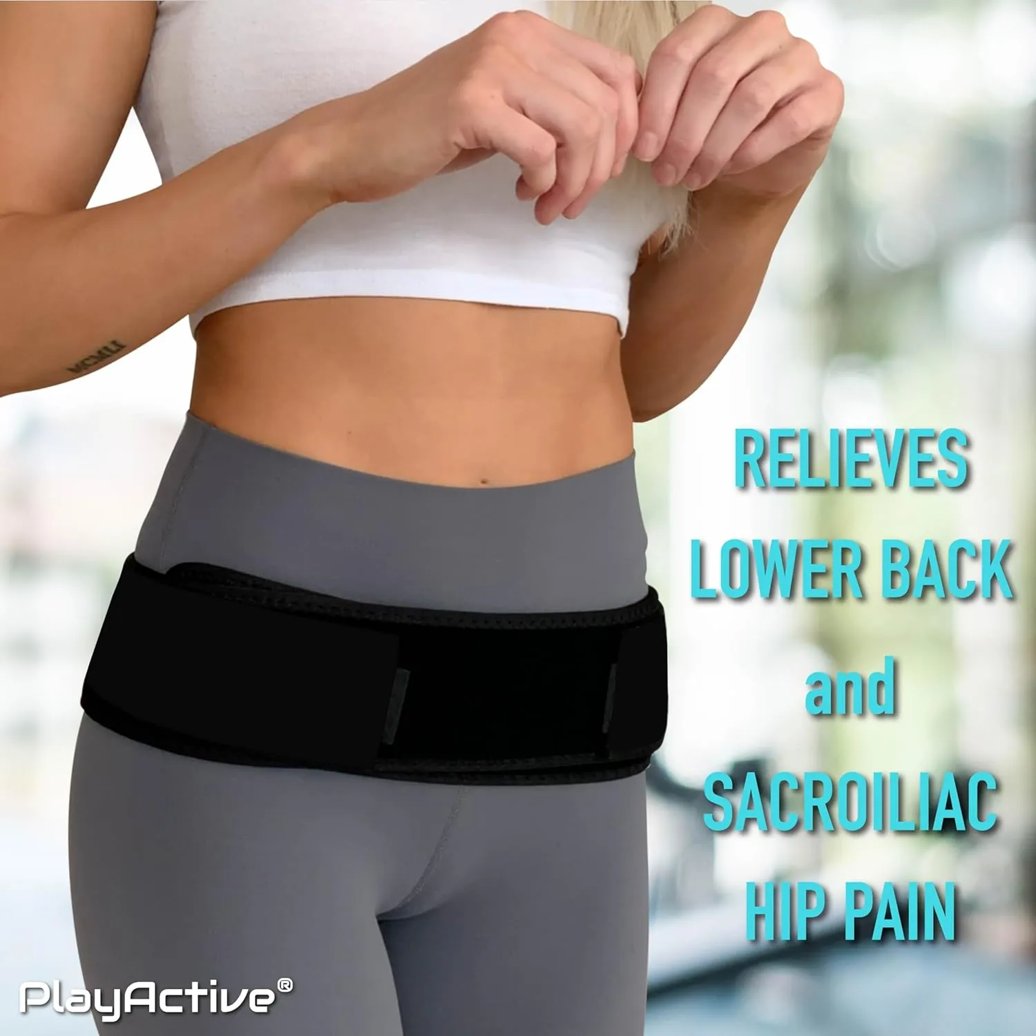 Sacroiliac SI Joint Hip Belt - Sciatica Belt and Lower Back Support Brace for Women and Men - Hip Braces for Hip Pain - Pelvic Support Belt, Trochanter Belt for Pain Relief (Regular/Black)