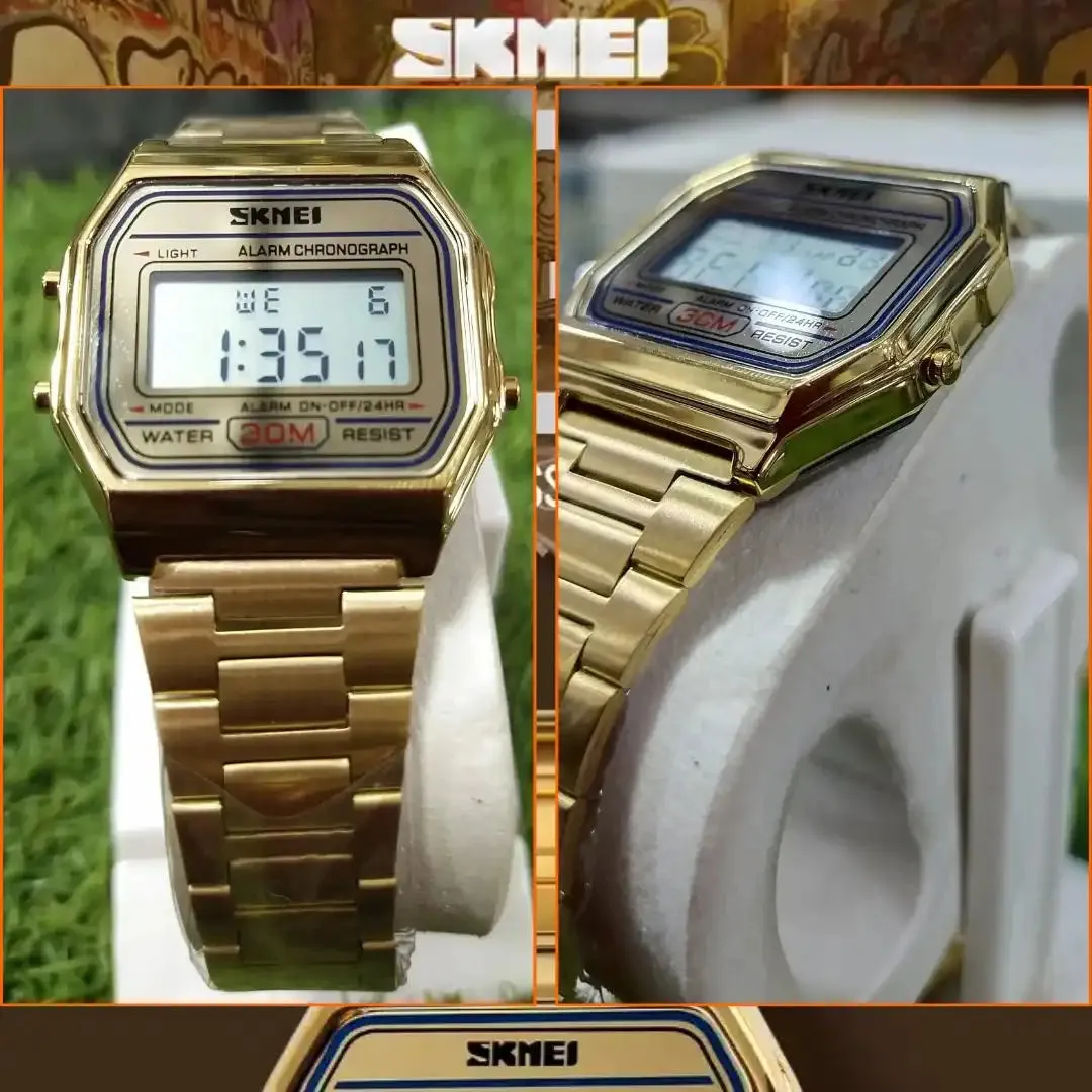 Skmei 1123 Unisex Digital Golden Watch