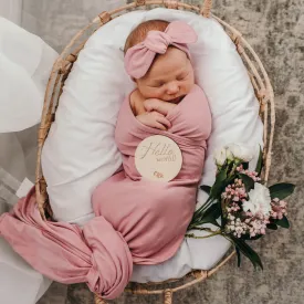Snugglehunny - Jewel | Baby Jersey Wrap & Top Knot Set