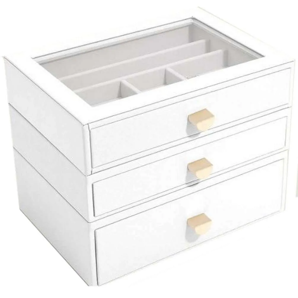 Stackers Classic Set of 3 Drawers - Pebble White