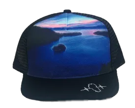 Tahoe Hat | Trucker Hat | Suede - Black - Sunrise