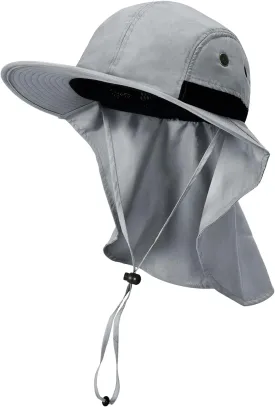Tirrinia Neck Flap Sun Hat with Wide Brim,UPF 50  Hiking Safari Fishing Caps for Men Women, Ideal for Outdoor