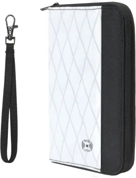 Travel Passport Wallet - RFID Blocking Passport Holder Travel Document Organizer with Wrist Strap Lightweight Single Card Pouch Portable Credit Card Case for Women & Men (White)
