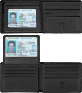 Travelambo 100% Genuine Leather Wallet for Men with Gift Box - Handmade Bifold Stylish - Rfid Wallet for Men with 2 ID Windows