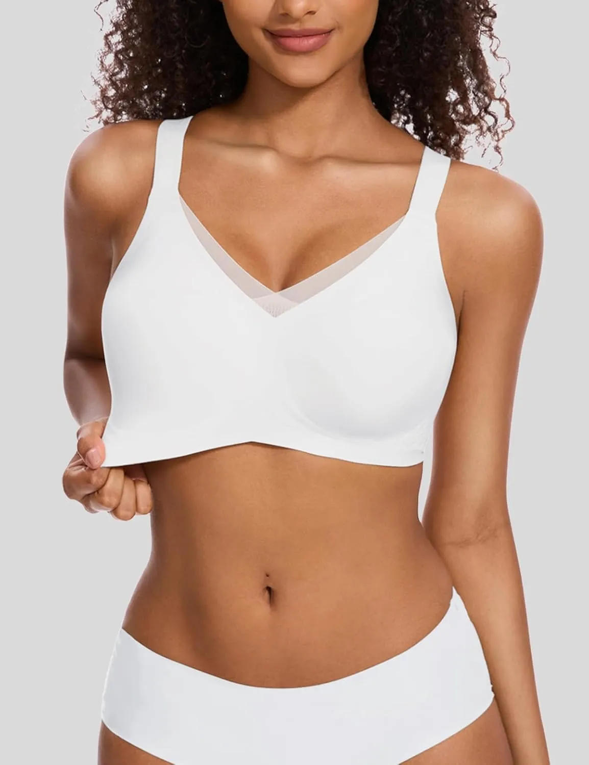 Vinfact Womens V Lace Wireless Seamless Bras No Underwire Comfort Push Up Bras Supportive Full Coverage Bralettes T Shirt Bra