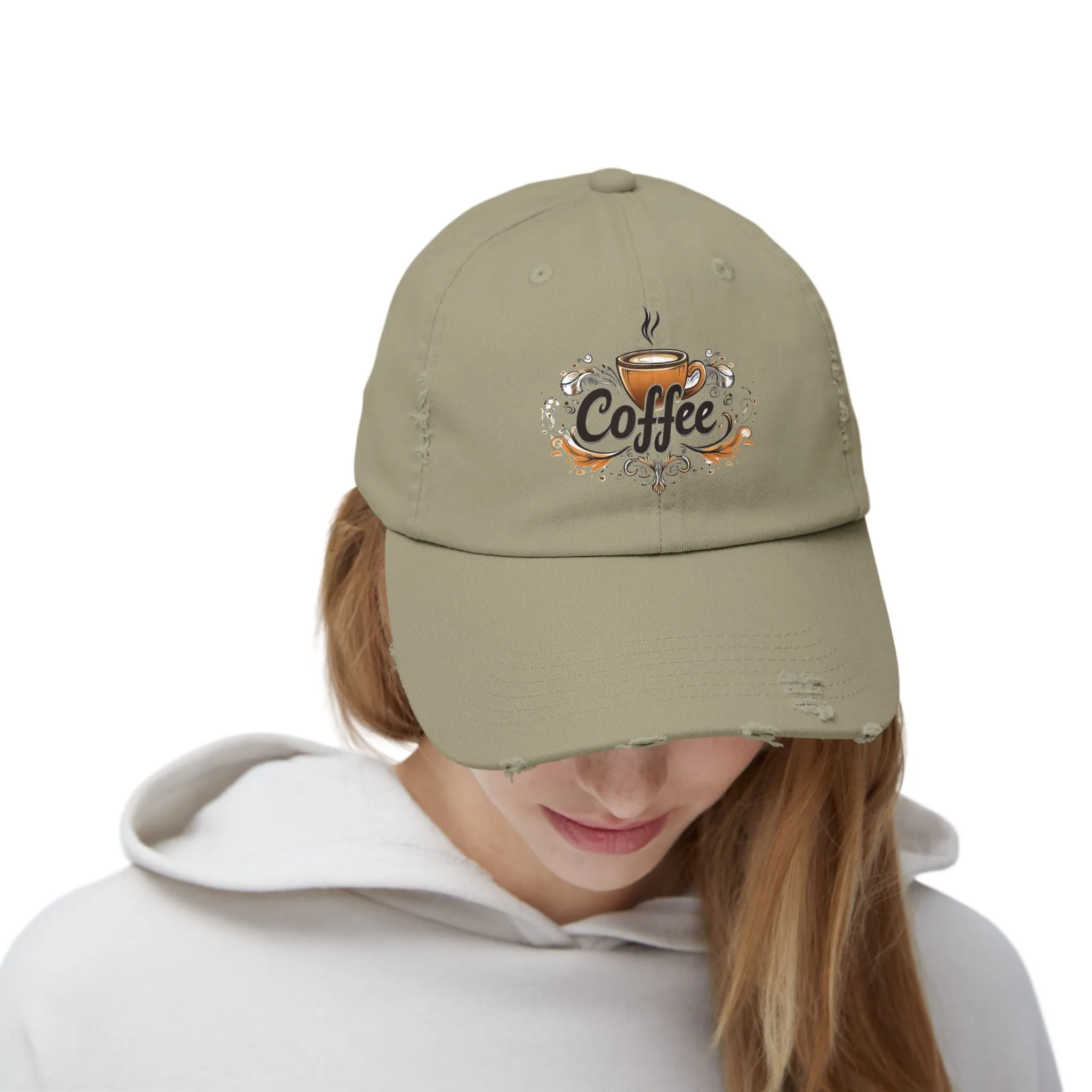 Vintage Style Hat 2 for Coffee Lovers - Unisex Distressed Coffee Cap - USA