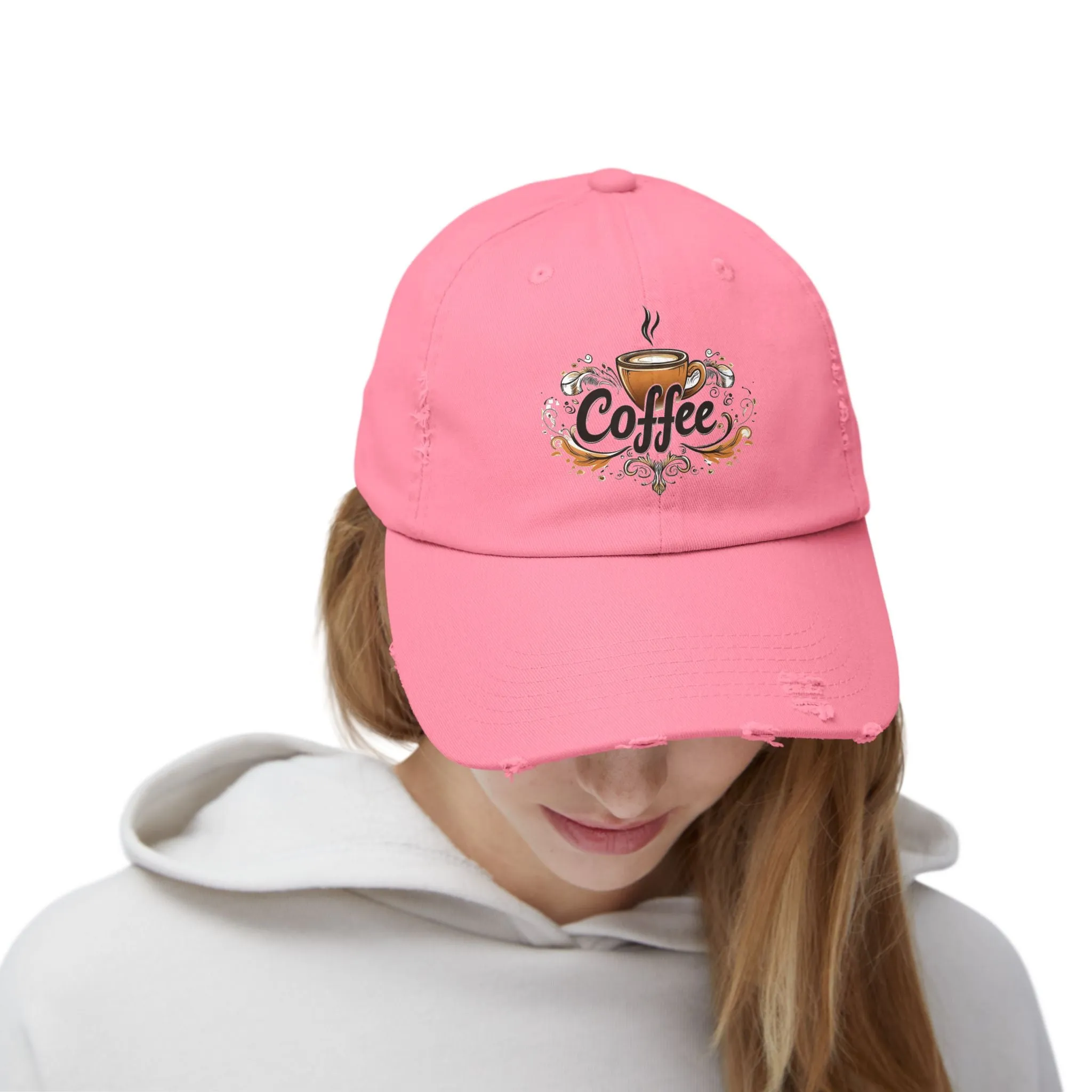 Vintage Style Hat 2 for Coffee Lovers - Unisex Distressed Coffee Cap - USA