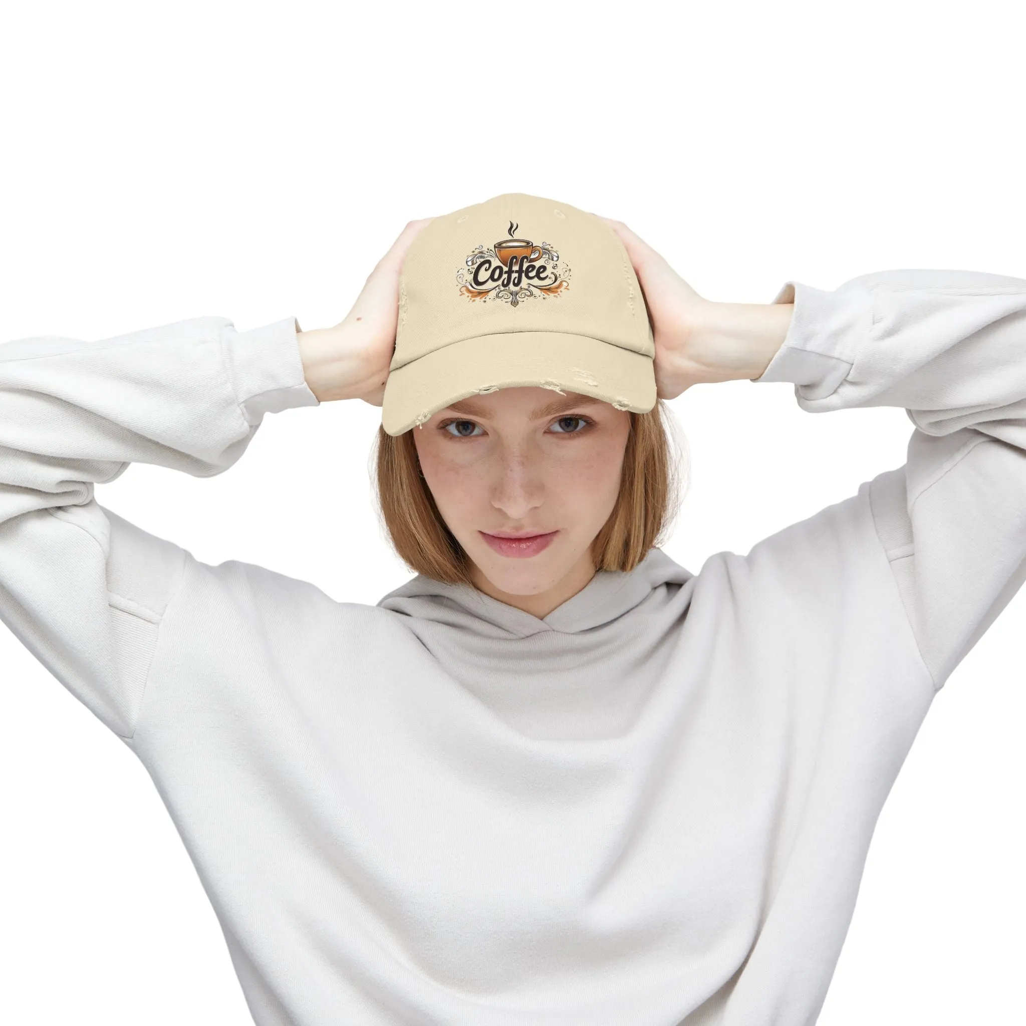 Vintage Style Hat 2 for Coffee Lovers - Unisex Distressed Coffee Cap - USA