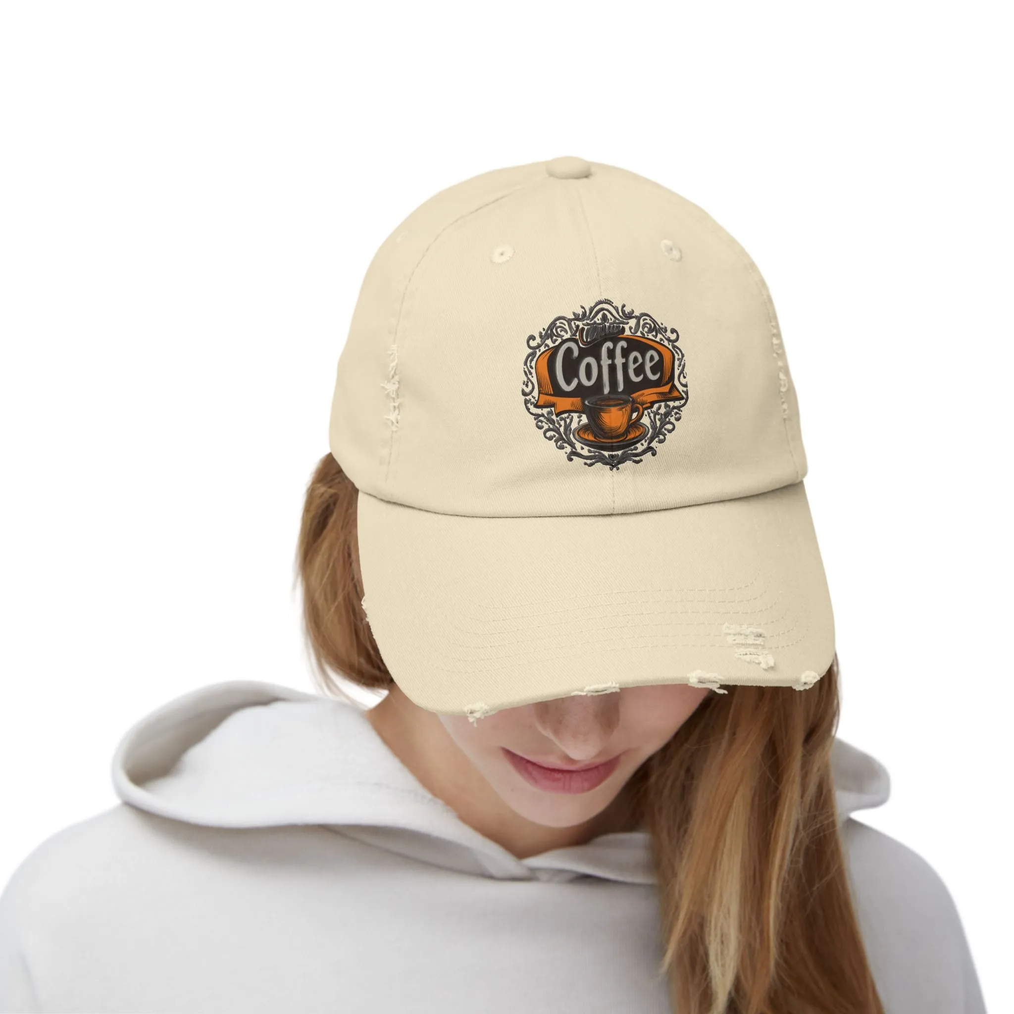 Vintage Style Hat 4 for Coffee Lovers - Unisex Distressed Coffee Cap - USA