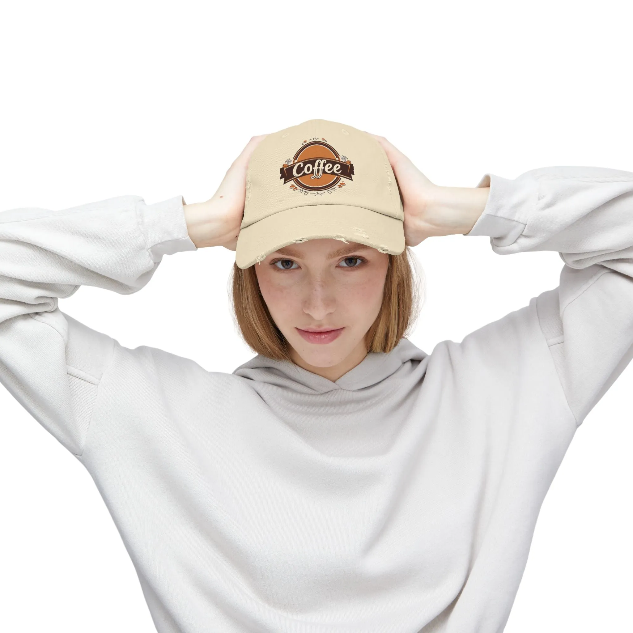 Vintage Style Hat for Coffee Lovers - Unisex Distressed Coffee Cap - USA