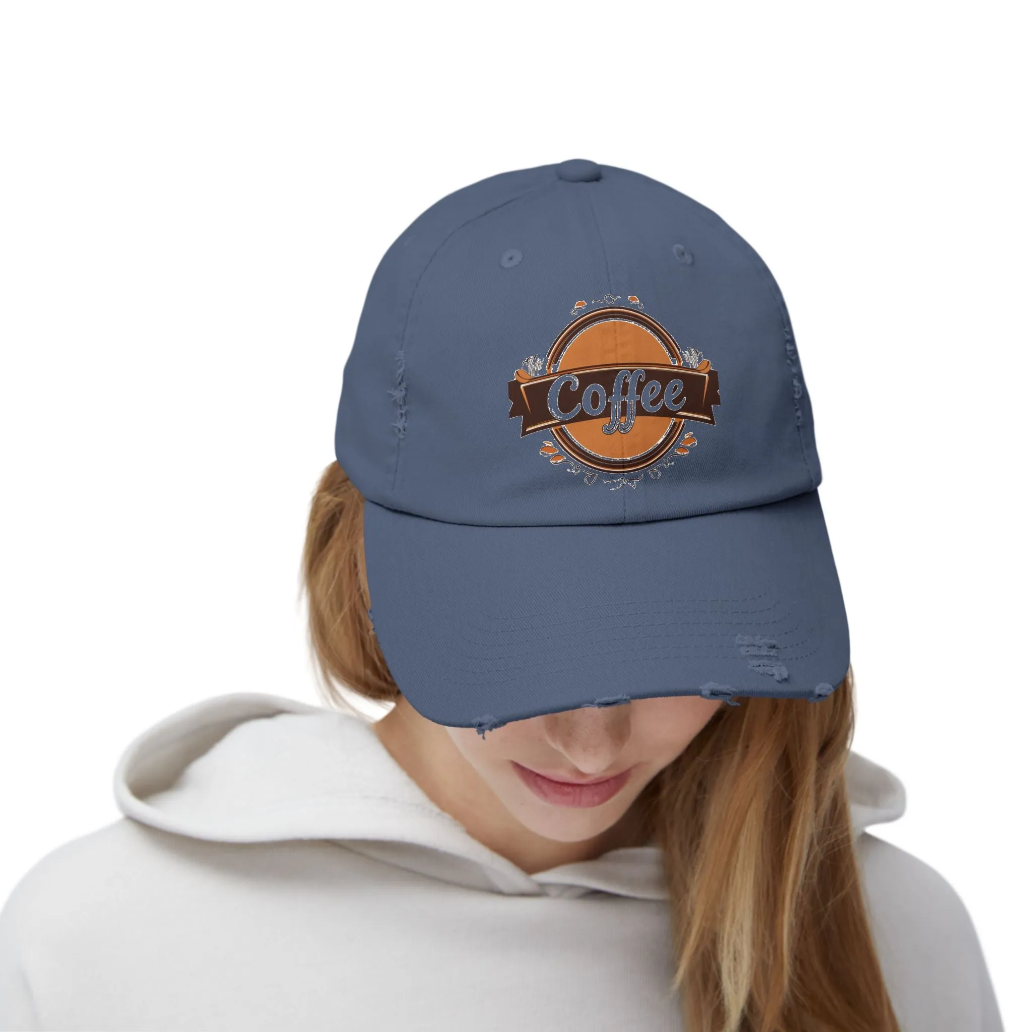 Vintage Style Hat for Coffee Lovers - Unisex Distressed Coffee Cap - USA