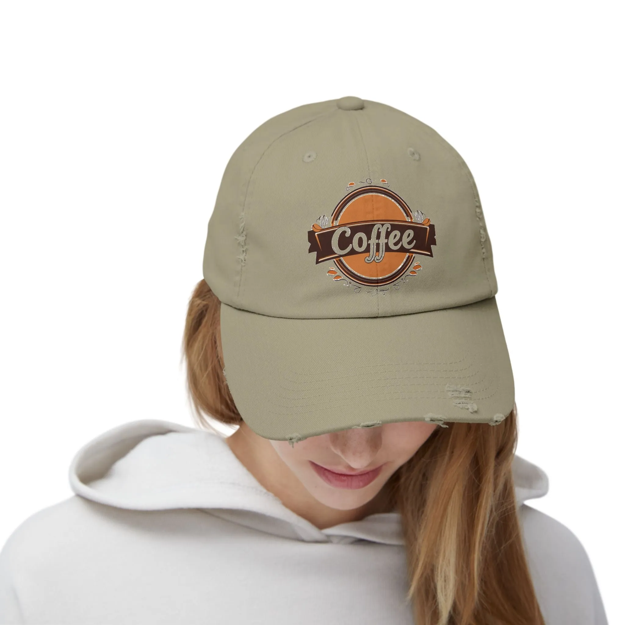 Vintage Style Hat for Coffee Lovers - Unisex Distressed Coffee Cap - USA