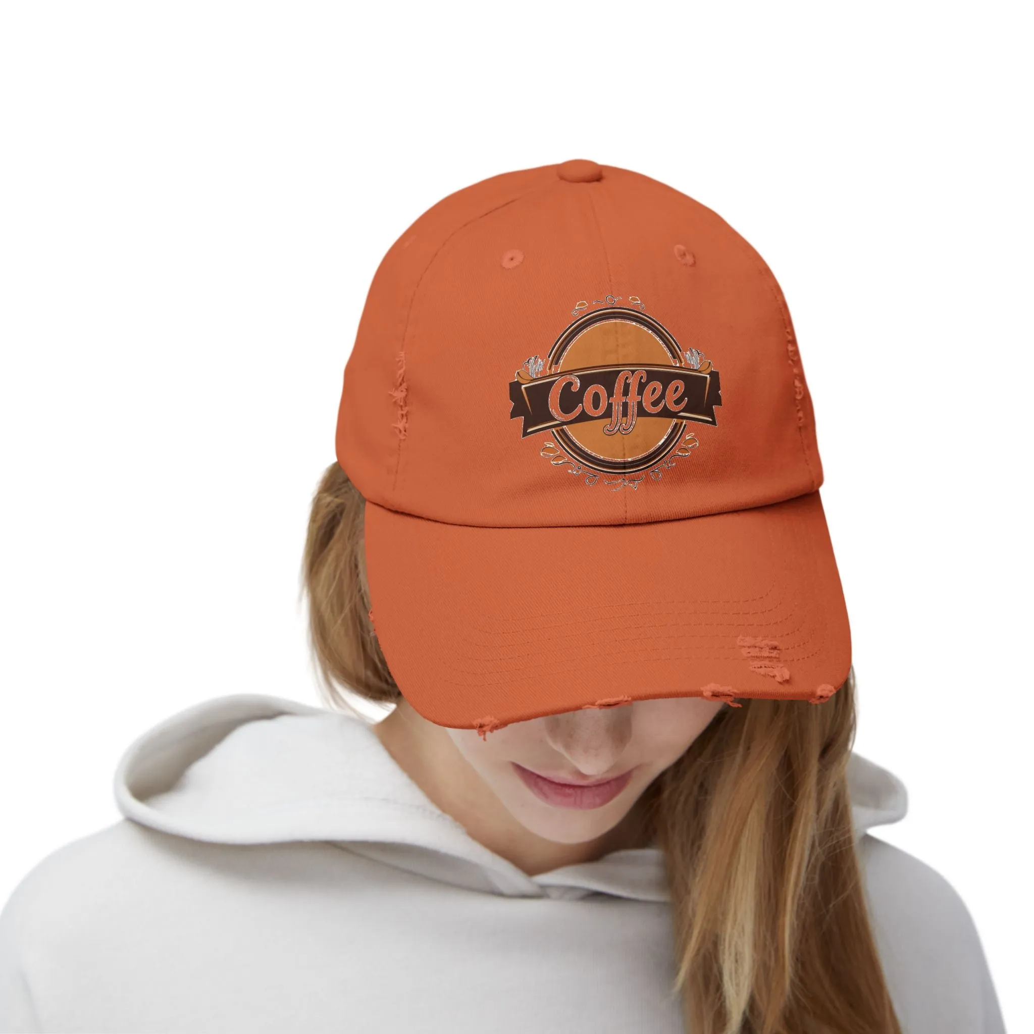 Vintage Style Hat for Coffee Lovers - Unisex Distressed Coffee Cap - USA