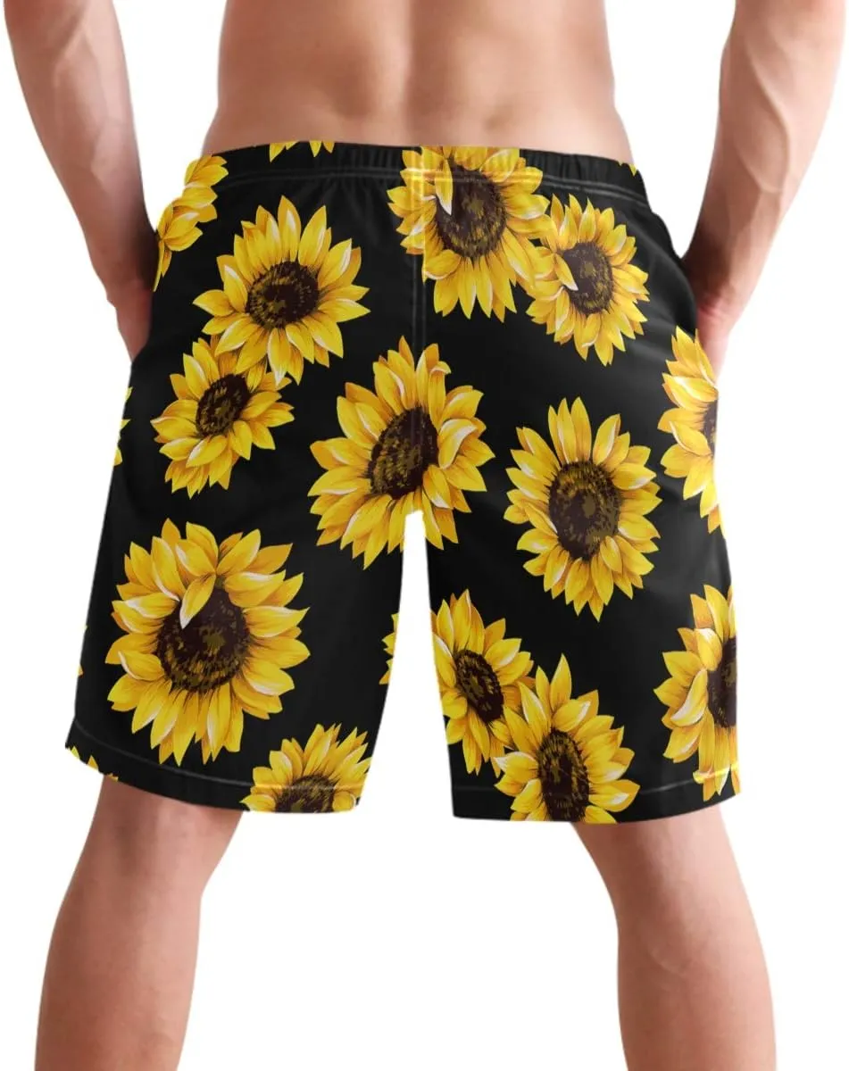 visesunny Men Swim Trunks Swimming Beach Surfing Board Shorts Swimwear Quick Dry Mesh Lining Bathing Suits with Pockets