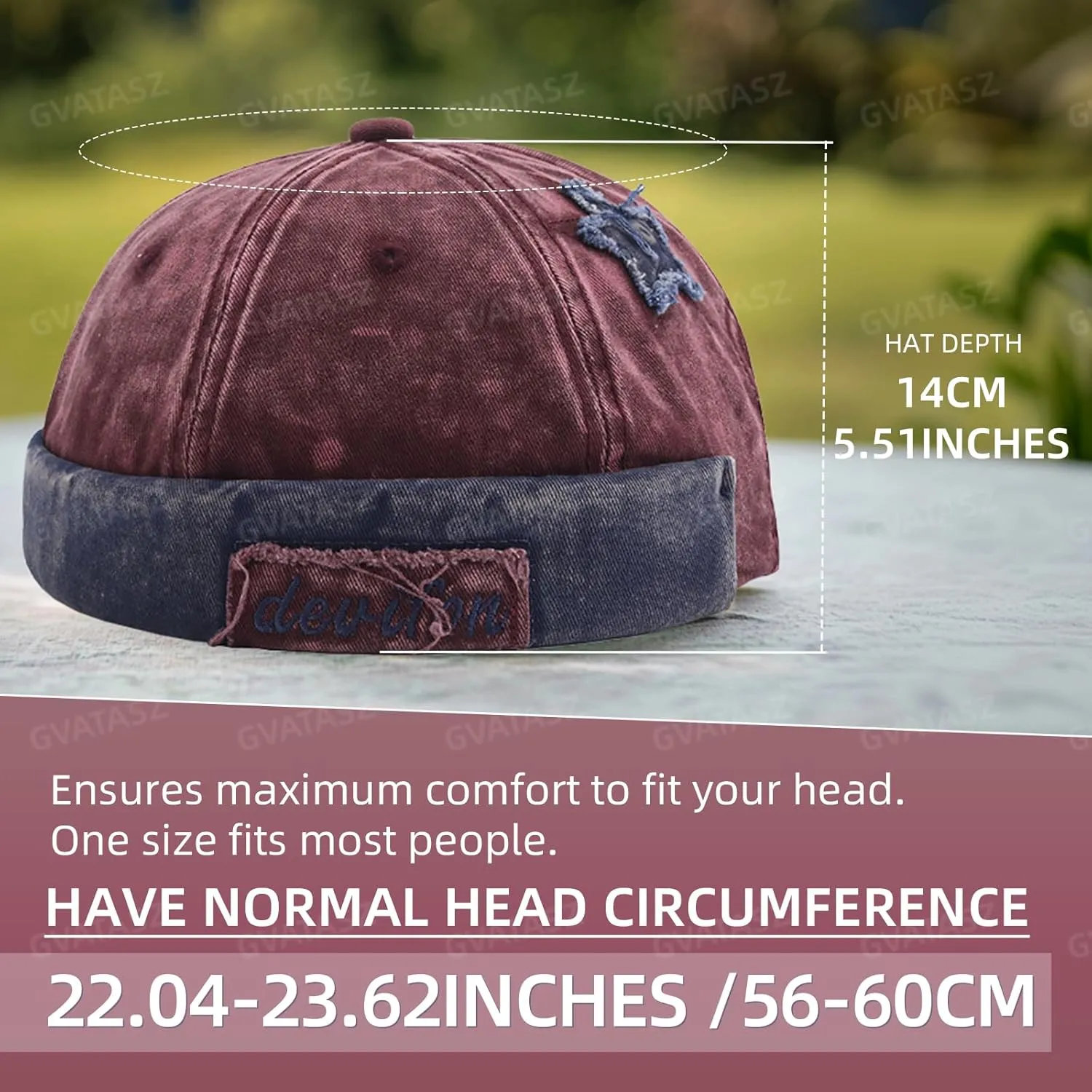 Washed Cotton Brimless Distressed Docker Cap Adjustable Street Casual Sailor Cap Skullcap Beanie Hat Landlord Hats