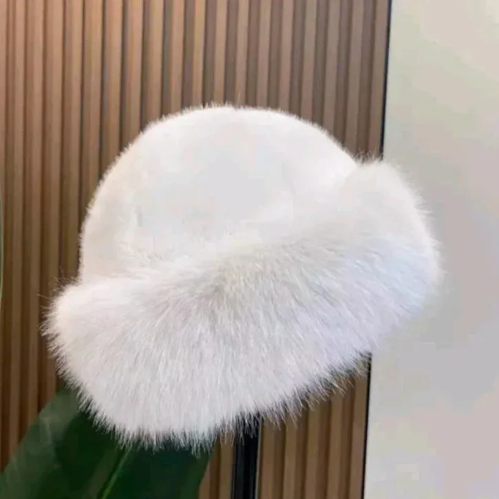 Women’s Winter Plush Fisherman Hat | Fluffy Fur Cap with Ear Protection | Windproof & Stylish Headgear - Cozy Gift for Her