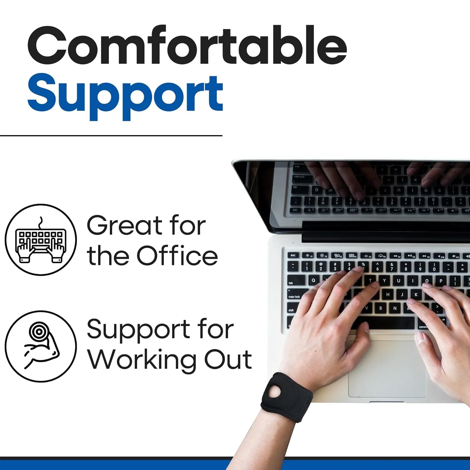 Wrist Wrap Compression Wrist Brace For TFCC Tears | Carpal Tunnel Pain & Tendonitis Relief | Padded Hole For Ulnar | Wrist Support For Working Out | Wrist Wraps for Men Women | Fits Both Wrists (MED)